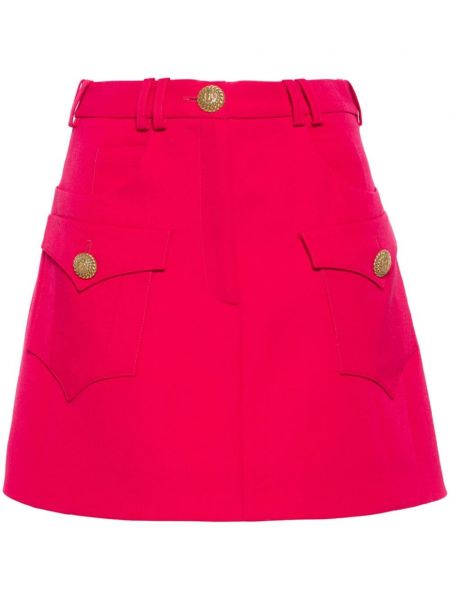 Růžové mini sukně s knoflíky Balmain
