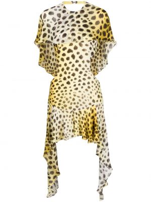 Leopardí koktejlové šaty s potiskem The Attico