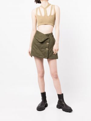Pikowana mini spódniczka Dion Lee zielona
