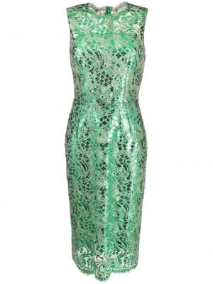 Mežģīņu kleita Dolce & Gabbana Pre-owned zaļš