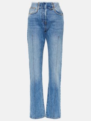 Straight fit džíny s vysokým pasem Jacquemus modré