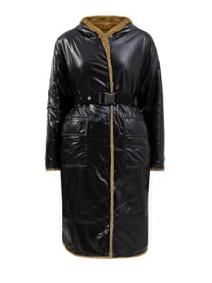 Нейлоновая двусторонняя куртка с мехом Moncler, черная