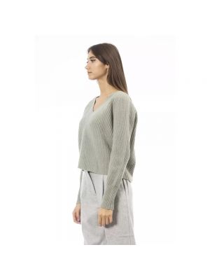 Sweter z wiskozy Alpha Studio zielony