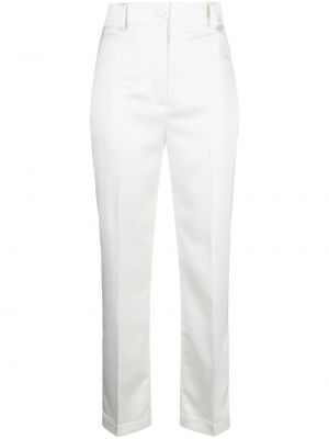 Pantalones de raso slim fit Hebe Studio blanco