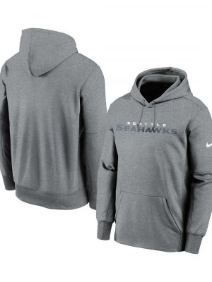 Пуловер с надписями с капюшоном Nike серый
