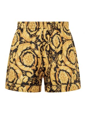 Seiden high waist shorts mit print Versace