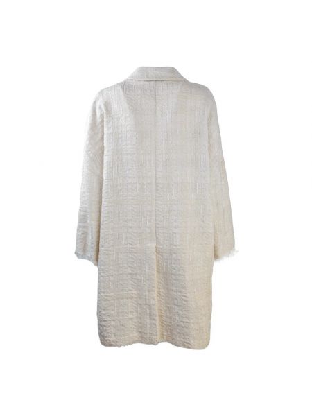 Abrigo de botonadura sencilla oversized de tweed Semicouture blanco