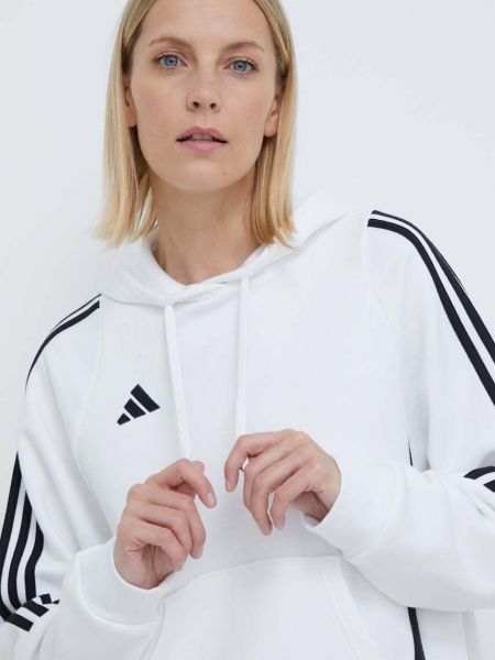 Mikina s kapucí s aplikacemi Adidas Performance bílá