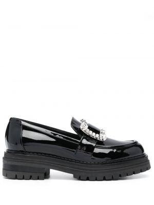 Pantofi loafer din piele de cristal Sergio Rossi negru