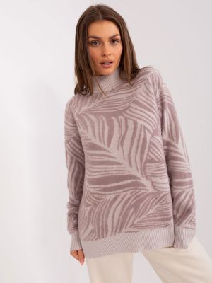 Oversize džemperis ar augstu apkakli Fashionhunters violets