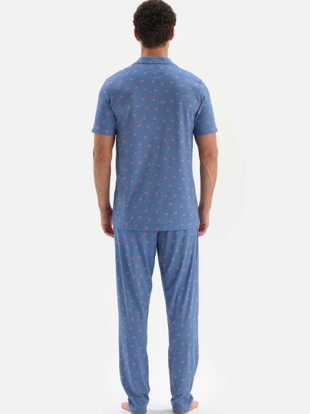 Пижама с коротким рукавом с карманами Dagi синяя
