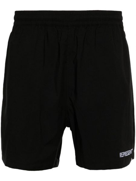Shorts de sport brodeés Represent noir