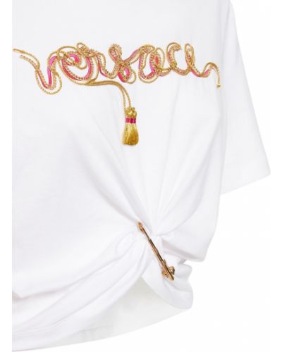 Bavlněné tričko Versace bílé
