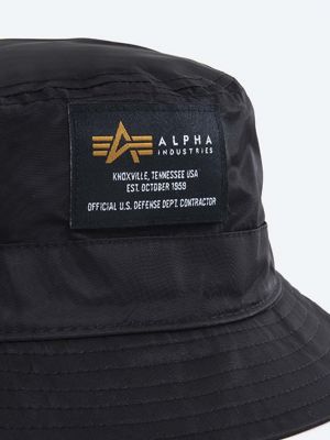 Bavlněný klobouk Alpha Industries černý