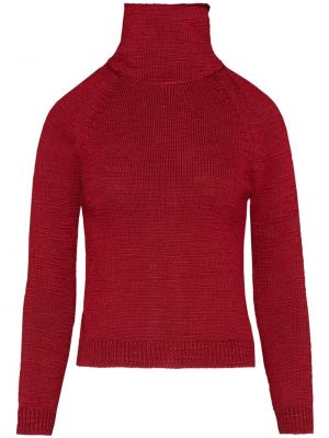Sweter wełniany na zamek Maison Margiela czerwony