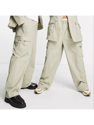 Прямые брюки с карманами Collusion зеленые