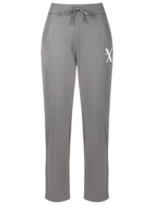 Pantaloni sport cu imagine Armani Exchange gri