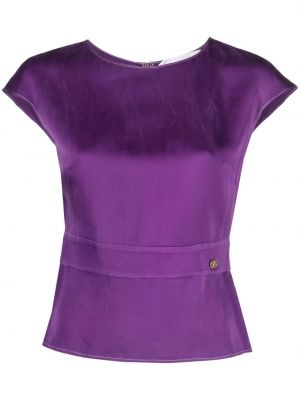 Svilena bluza Chanel Pre-owned vijolična