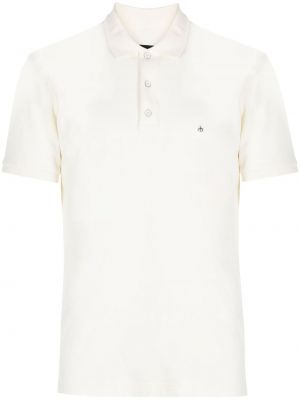 Medvilninis siuvinėtas polo marškinėliai Rag & Bone balta