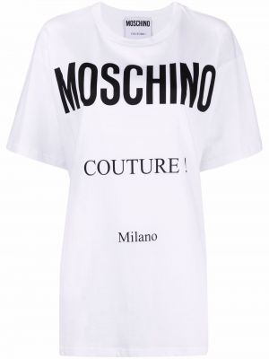 Camiseta con estampado Moschino blanco