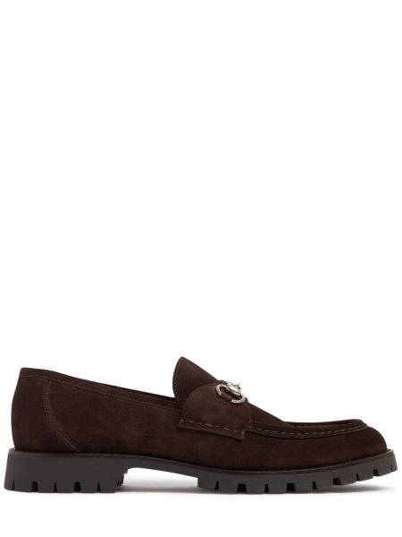 Læder ruskind loafers Gucci brun