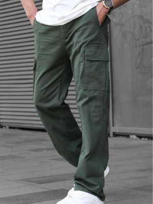 „cargo“ stiliaus kelnės su kišenėmis Madmext chaki