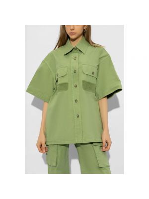 Camisa de algodón oversized Stella Mccartney verde