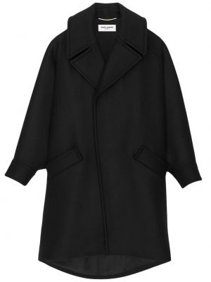 Manteau en laine oversize Saint Laurent noir