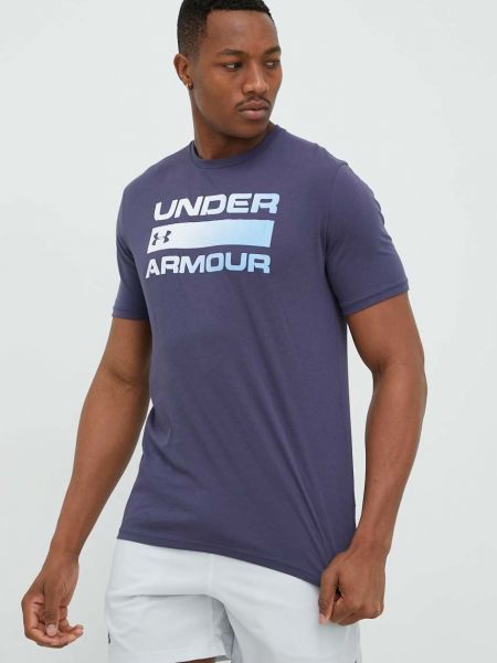 Тениска с дълъг ръкав с принт Under Armour виолетово