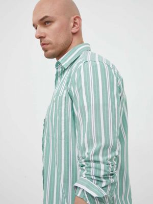 Памучна риза Sisley зелено