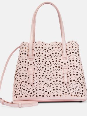Kožená nákupná taška Alaã¯a ružová