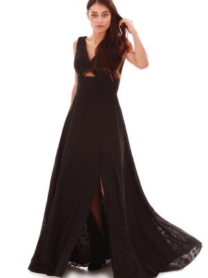 Вечерна рокля с леопардов принт Carmen черно