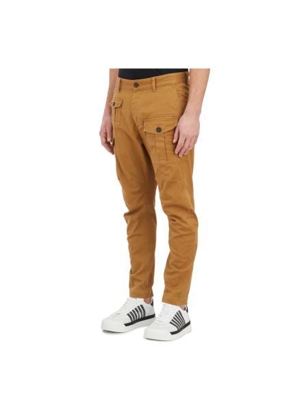 Pantalones cargo de algodón Dsquared2 marrón