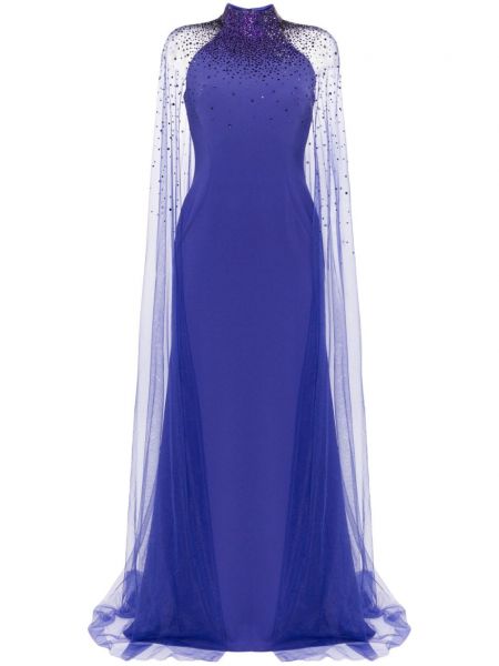 Sukienka wieczorowa z kryształkami Jenny Packham niebieska