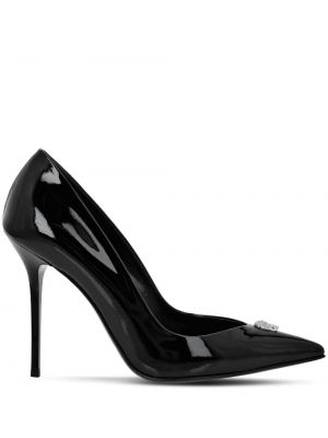 Кожени полуотворени обувки Philipp Plein черно