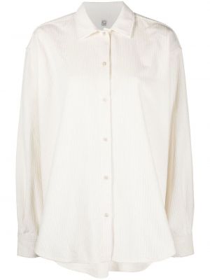 T-shirt en velours côtelé en velours avec manches longues Toteme blanc