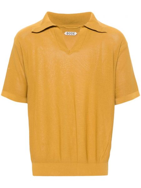 Памучна поло тениска бродирана Bode жълто