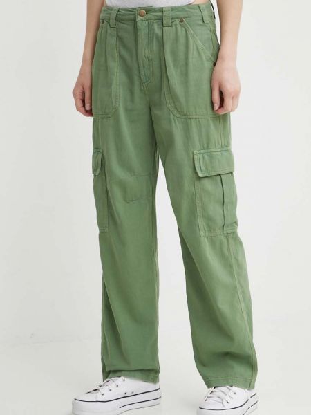 Pamučne hlače visoki struk Billabong zelena