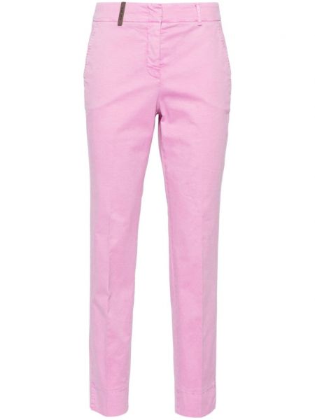 Uske hlače slim fit Peserico ružičasta