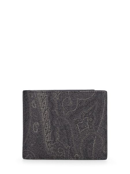 Bavlněná peněženka s potiskem s paisley potiskem Etro černá