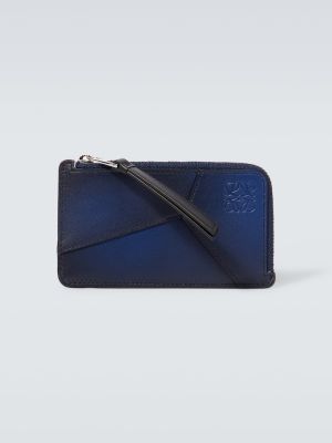 Usnjena denarnica Loewe modra