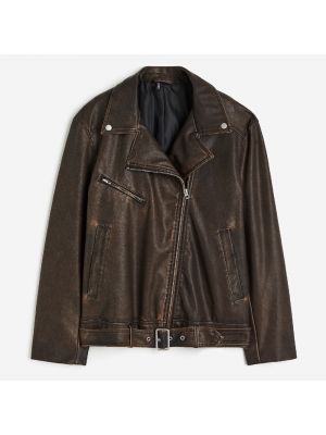 Мотоциклетная куртка H&m коричневая