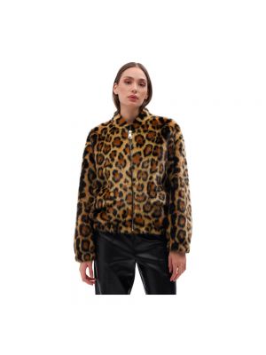 Jacke mit leopardenmuster Liviana Conti beige