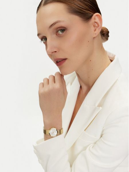 Zegarek z perełkami Calvin Klein złoty
