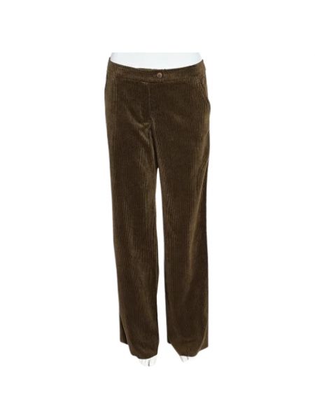 Spodnie sztruksowe Armani Pre-owned brązowe