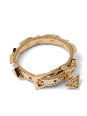 Leder armband Prada gold