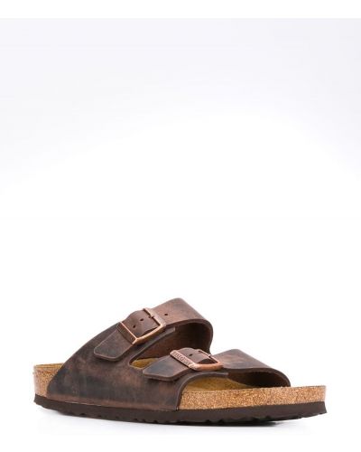 Sandales en cuir Birkenstock marron