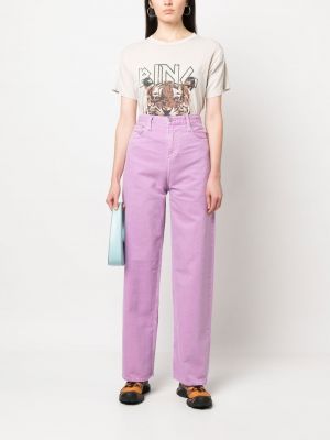 Laia lõikega teksapüksid Calvin Klein Jeans lilla