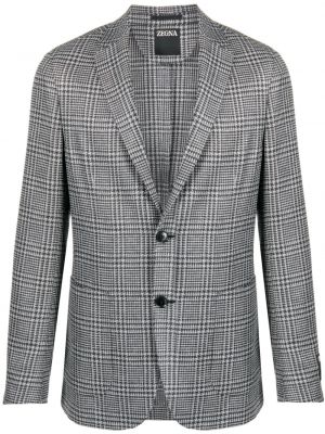 Blazer med mönster i hundtandsmönster Zegna svart