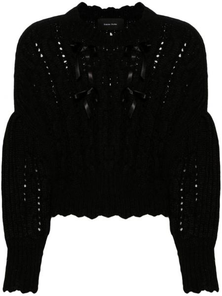 Nėriniuotas megztinis Simone Rocha juoda